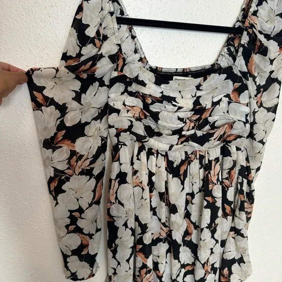 Abercrombie & Fitch Floral Emerson Chiffon Long Sleeve Mini Dress Sz. SMALL TALL - Picture 6 of 8
